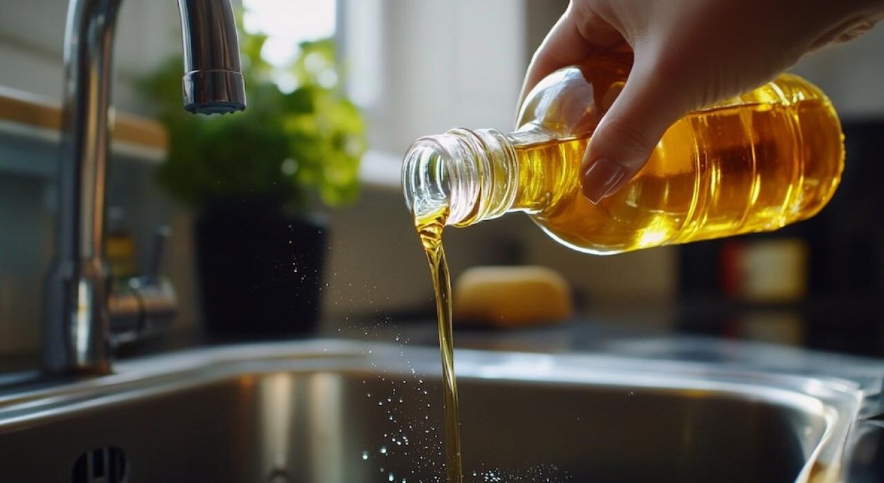 aceite de cocina al drenaje