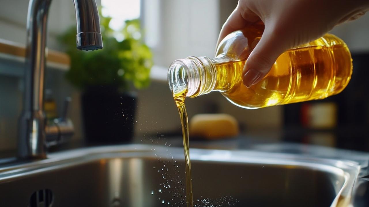 aceite de cocina al drenaje
