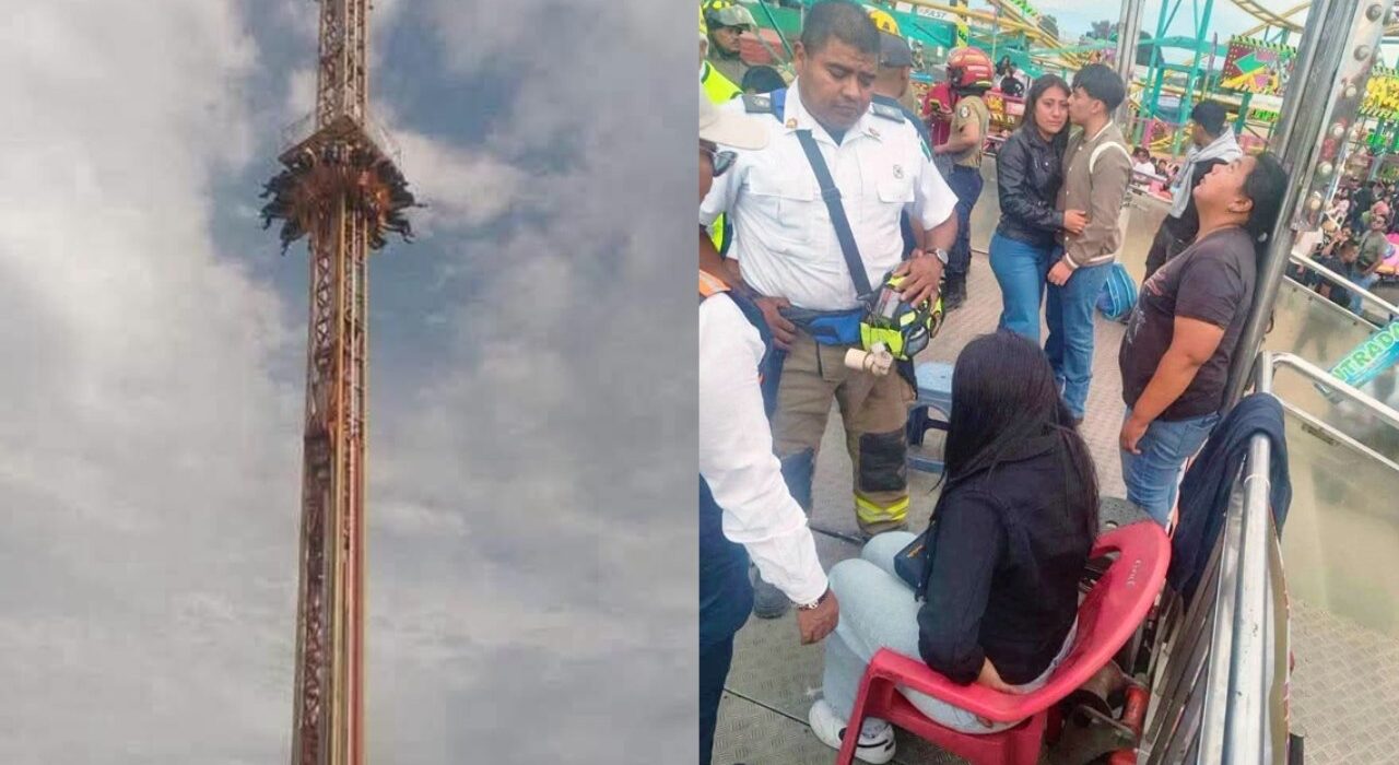 Falla juego mecánico en la Feria de Chalco 2026: Usuarios quedan suspendidos en el aire