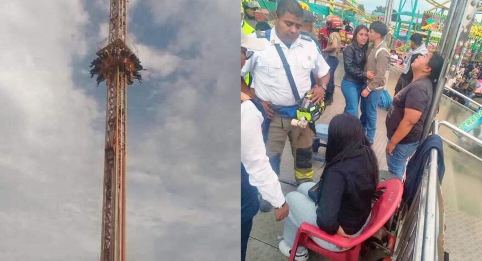 Falla juego mecánico en la Feria de Chalco 2026: Usuarios quedan suspendidos en el aire