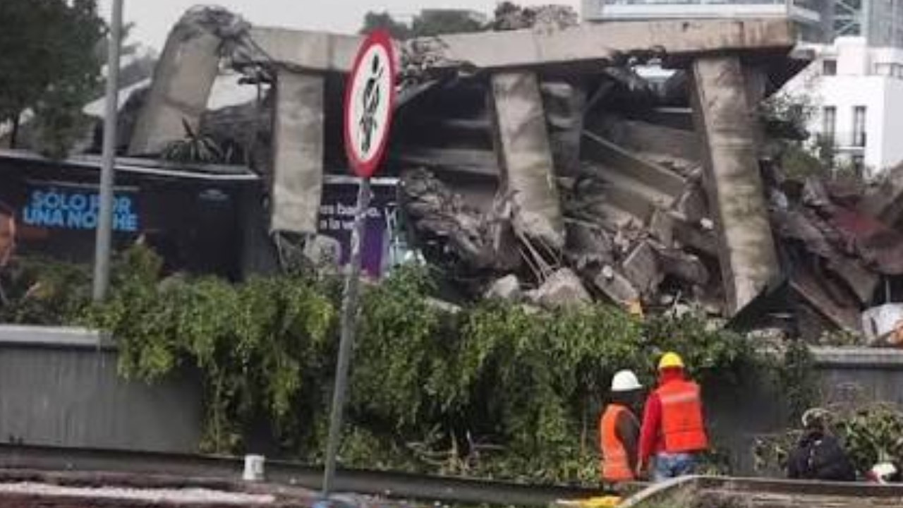 Derrumbe en la Escandón: inmueble colapsa y escombros caen sobre Viaducto Miguel Alemán