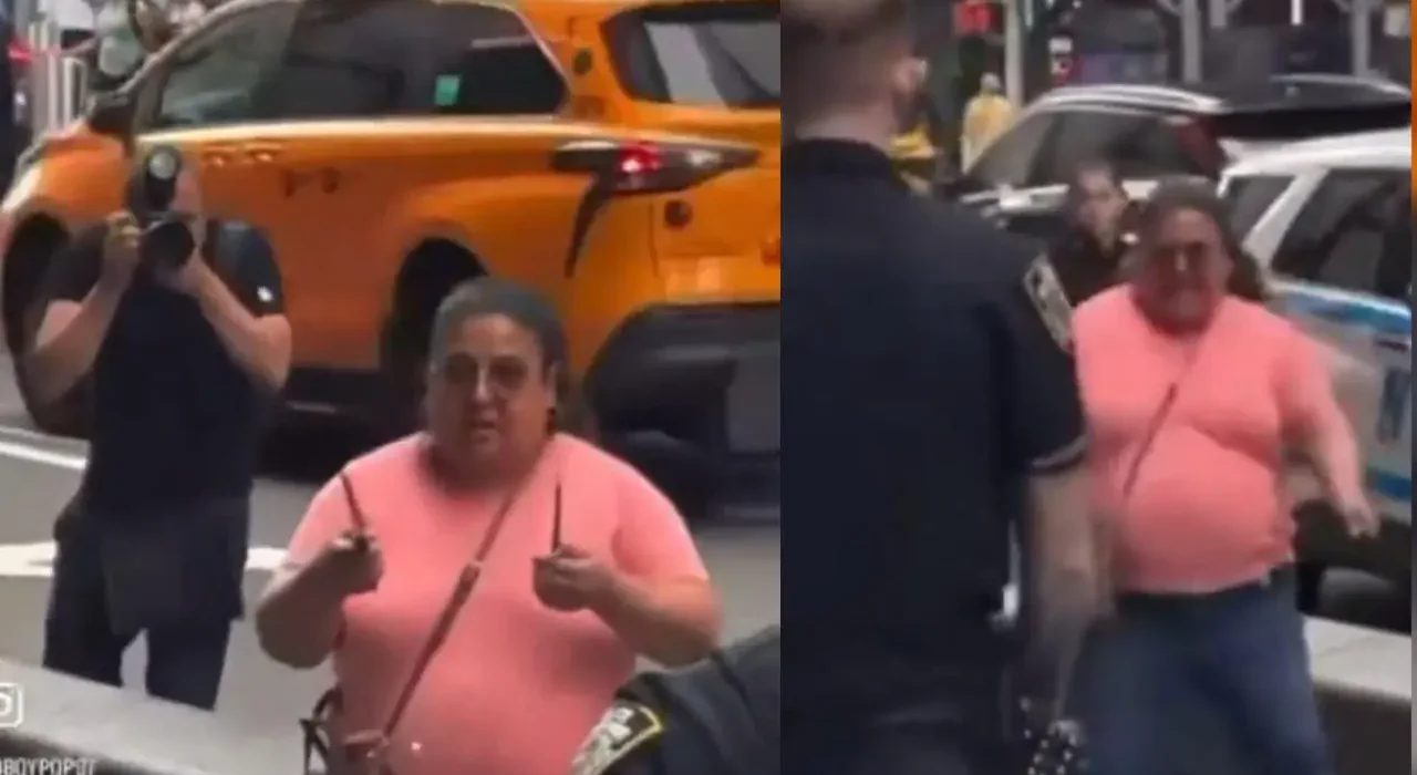 Mujer atacante en Times Square, New York